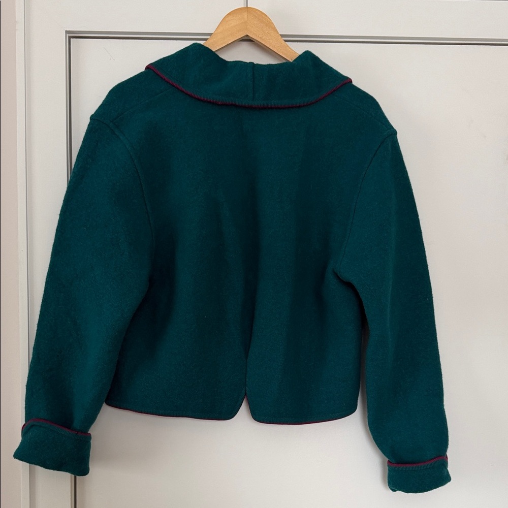 Geiger Elegant green Embroidered boil wool Women's jacket size 40 - Picture 9 of 11